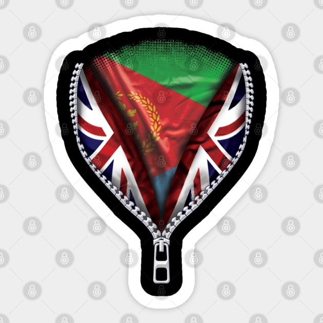 Eritrean Flag  Eritrea Flag British Flag Ripped Open - Gift for Eritrean From Eritrea Sticker by Country Flags